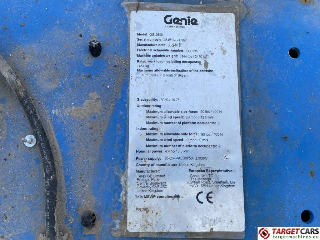 Samohybná plošiny Genie GS-2646 Electric GS2646 Scissor Work Lift 992cm: obrázok 10 Samohybná plošiny Genie GS-2646 Electric GS2646 Scissor Work Lift 992cm: obrázok 10