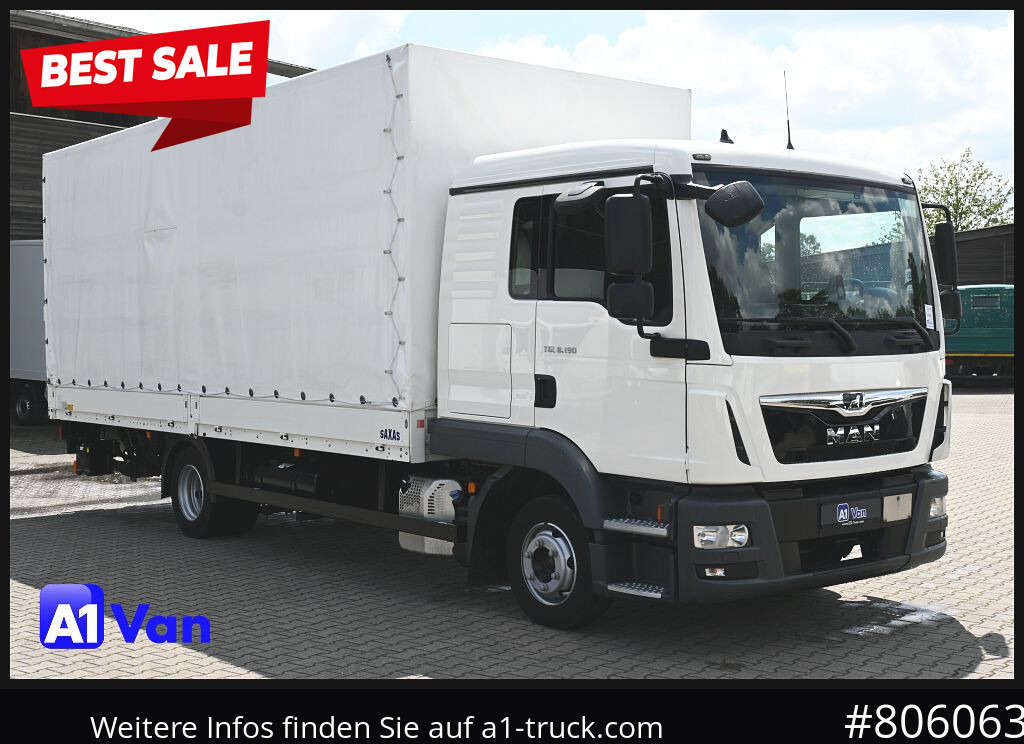 MAN TGL 8.190 4x2 BL Pritsche Plane, LBW, Schlafkabine - Plachtové nákladné vozidlo: obrázok 1 MAN TGL 8.190 4x2 BL Pritsche Plane, LBW, Schlafkabine - Plachtové nákladné vozidlo: obrázok 1