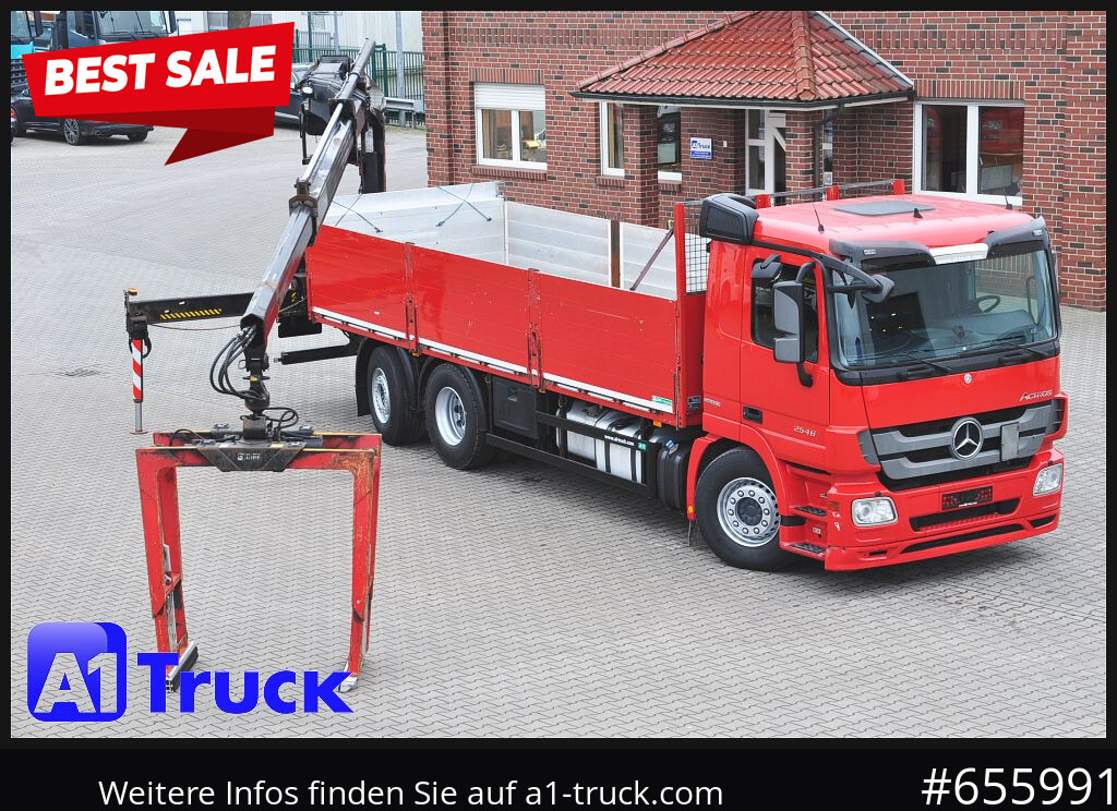 MERCEDES-BENZ Actros 2546 MP 3, HIAB Kran, Lift-Lenkachse, - Valníkový/ Plošinový nákladný automobil, Auto s hydraulickou rukou: obrázok 1 MERCEDES-BENZ Actros 2546 MP 3, HIAB Kran, Lift-Lenkachse, - Valníkový/ Plošinový nákladný automobil, Auto s hydraulickou rukou: obrázok 1