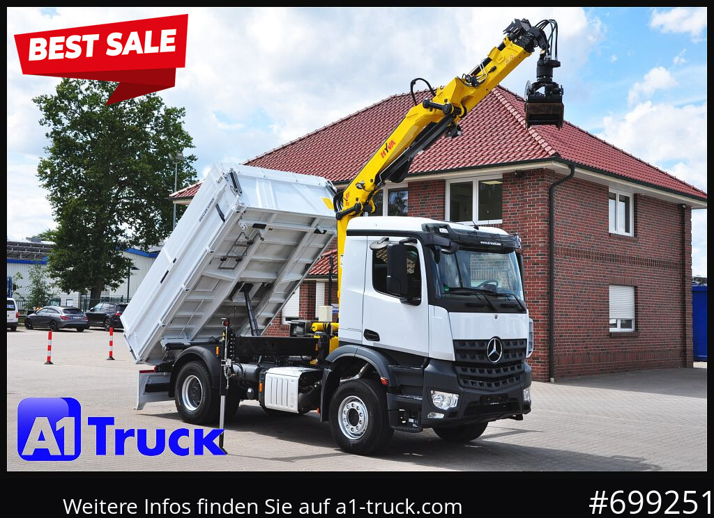 MERCEDES-BENZ Arocs 1840, Kipper + Kran,Funk Navi, - Auto s hydraulickou rukou, Sklápač: obrázok 1 MERCEDES-BENZ Arocs 1840, Kipper + Kran,Funk Navi, - Auto s hydraulickou rukou, Sklápač: obrázok 1