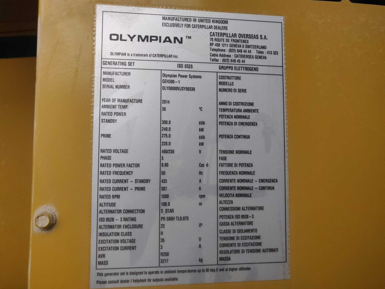 Caterpillar Olympian GEH300-1 - Elektrický generátor: obrázok 2 Caterpillar Olympian GEH300-1 - Elektrický generátor: obrázok 2