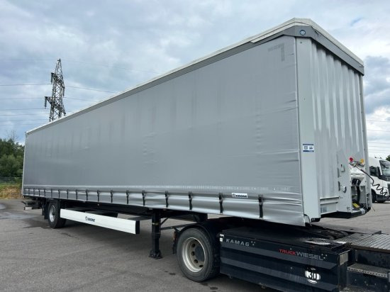 Krone 1-achs Auflieger, Heckabstützung XL Zertifikat, Edscha-Verdeck, - Plachtový náves: obrázok 3 Krone 1-achs Auflieger, Heckabstützung XL Zertifikat, Edscha-Verdeck, - Plachtový náves: obrázok 3
