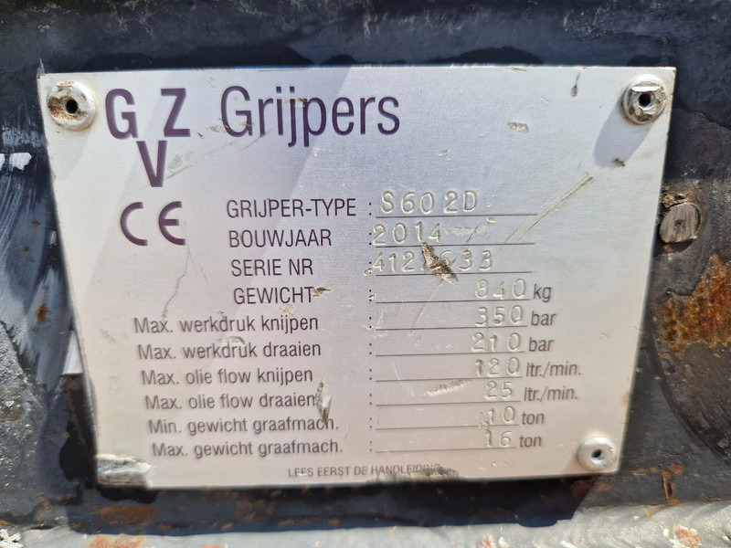 Zijtveld S602D roterende sorteergrijper - Drapák pre Stavebné stroje: obrázok 2 Zijtveld S602D roterende sorteergrijper - Drapák pre Stavebné stroje: obrázok 2