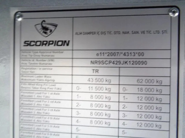 Nový Náves sklápěcí scorpion P42 ONLY SELL EXPORT OUT THE EU: obrázok 12 Nový Náves sklápěcí scorpion P42 ONLY SELL EXPORT OUT THE EU: obrázok 12