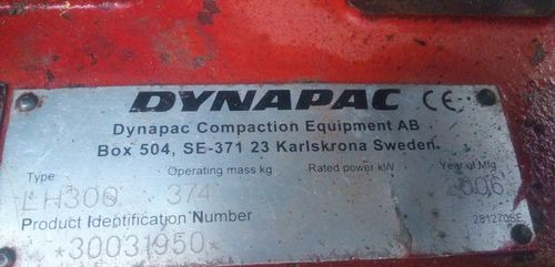 Ubijarka Dynapac LH 300 2006 - Vibračná doska: obrázok 4 Ubijarka Dynapac LH 300 2006 - Vibračná doska: obrázok 4