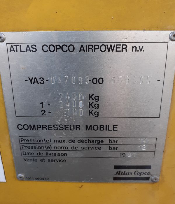 Compresseur de chantier Atlas Copco XAHS 175 - Vzduchový kompresor: obrázok 5 Compresseur de chantier Atlas Copco XAHS 175 - Vzduchový kompresor: obrázok 5
