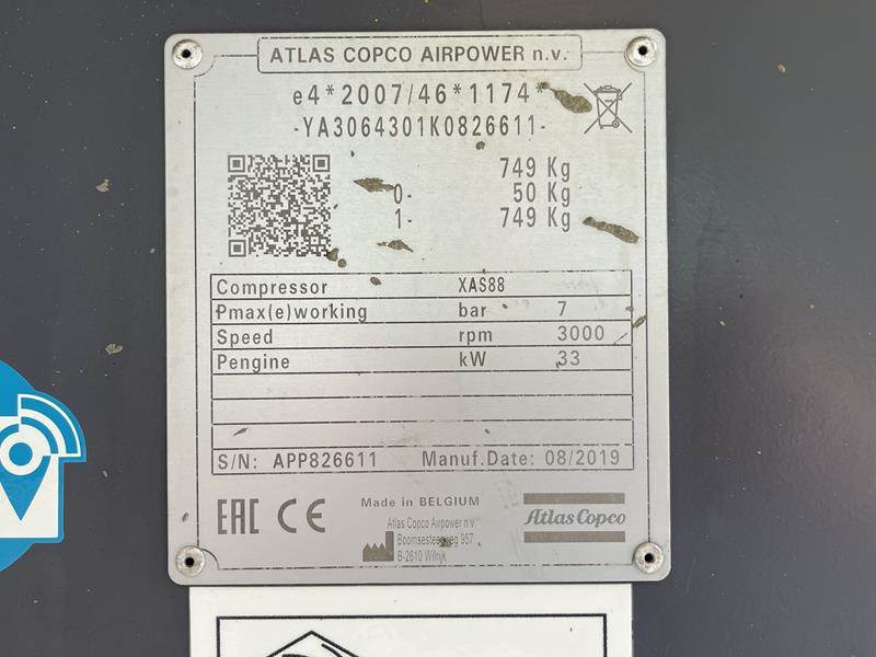 Atlas-Copco XAS 88 KD - N - Vzduchový kompresor: obrázok 5 Atlas-Copco XAS 88 KD - N - Vzduchový kompresor: obrázok 5