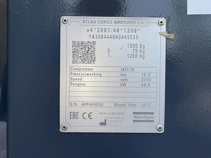 Atlas-Copco XATS 138 KD - N - Vzduchový kompresor: obrázok 5 Atlas-Copco XATS 138 KD - N - Vzduchový kompresor: obrázok 5