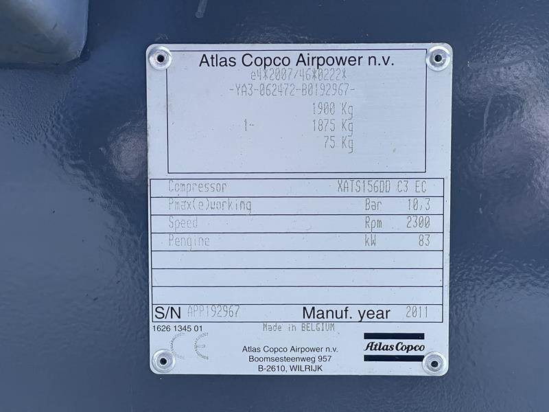 Atlas-Copco XATS 156 DD - N - Vzduchový kompresor: obrázok 5 Atlas-Copco XATS 156 DD - N - Vzduchový kompresor: obrázok 5