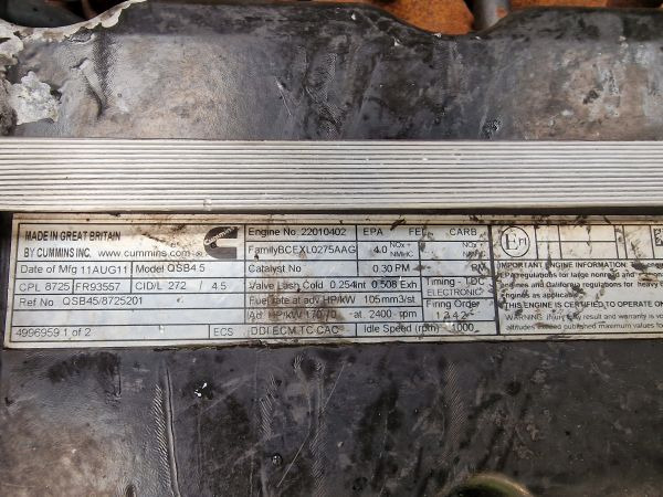 Cummins QSB4.5 CPL 8725 Engine (Plant) - Motor pre Stavebné stroje: obrázok 2 Cummins QSB4.5 CPL 8725 Engine (Plant) - Motor pre Stavebné stroje: obrázok 2