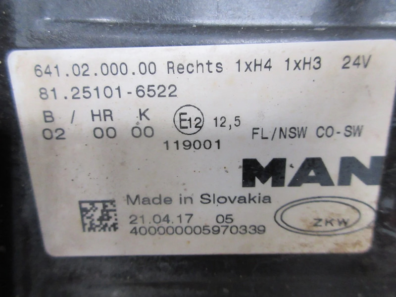 MAN 81.25101-6522 // 81.25101- 6798 // MISLAMP MAN TGS EURO 6 - Hmlové svetlo pre Nákladné auto: obrázok 5 MAN 81.25101-6522 // 81.25101- 6798 // MISLAMP MAN TGS EURO 6 - Hmlové svetlo pre Nákladné auto: obrázok 5