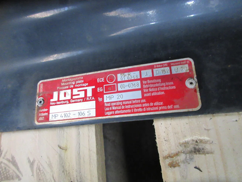 Jost D152 U 20 TYPE MP20 //55R D152 U 20 TYPE MP20 //55R MAN 18.560 TGX MODEL 2018 - Točnica pre Nákladné auto: obrázok 5 Jost D152 U 20 TYPE MP20 //55R D152 U 20 TYPE MP20 //55R MAN 18.560 TGX MODEL 2018 - Točnica pre Nákladné auto: obrázok 5