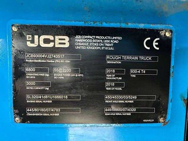 JCB 930-4 T4 - Terénny vozík: obrázok 3 JCB 930-4 T4 - Terénny vozík: obrázok 3