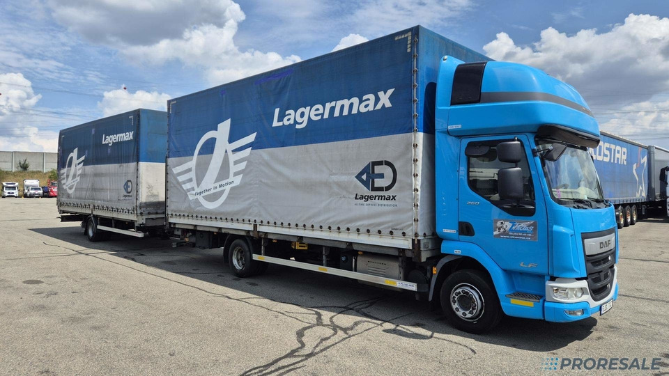 DAF LF 260 FA EURO 6 valník s plachtou + hydraulické čelo - prodejné jen s přívěsem GTS P0471Z - cena je za celou soupravu - Plachtové nákladné vozidlo: obrázok 1 DAF LF 260 FA EURO 6 valník s plachtou + hydraulické čelo - prodejné jen s přívěsem GTS P0471Z - cena je za celou soupravu - Plachtové nákladné vozidlo: obrázok 1