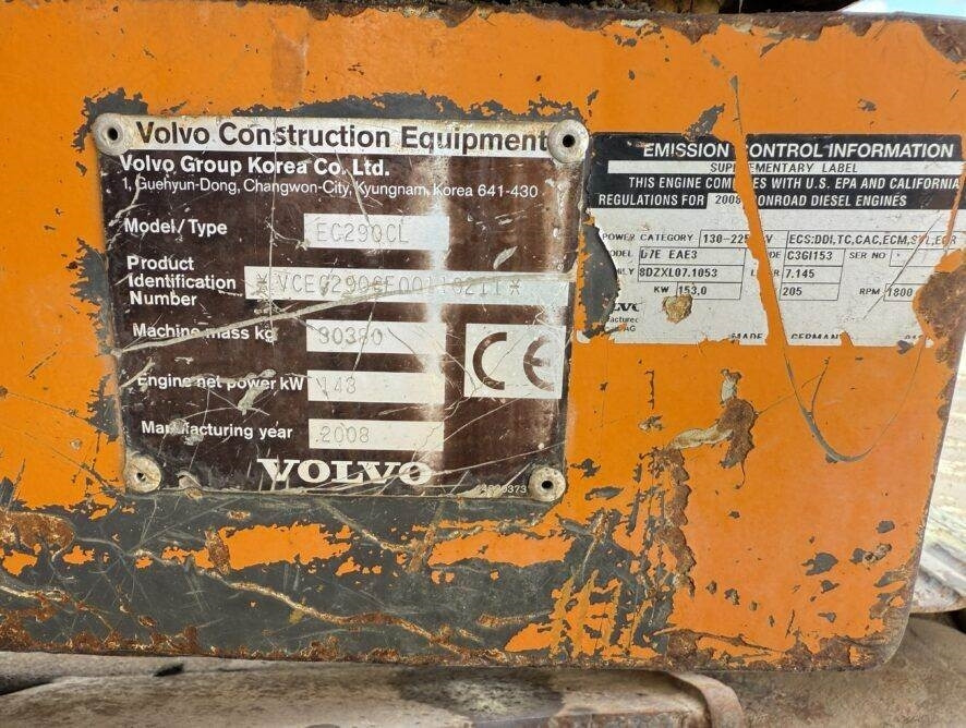 Volvo EC290CL - Pásové rýpadlo: obrázok 5 Volvo EC290CL - Pásové rýpadlo: obrázok 5