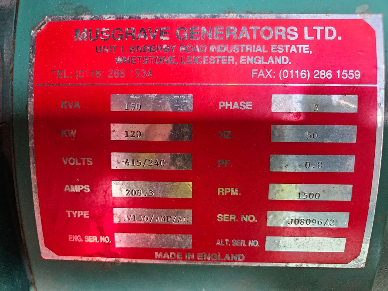 VOLVO TAD 720 GE DIESEL GENERATOR 120KW 150KVA 250 HOURS VOLVO TAD 720 GE DIESEL GENERATOR 120KW 150KVA 250 HOURS - Nástroj/ Vybavenie: obrázok 3 VOLVO TAD 720 GE DIESEL GENERATOR 120KW 150KVA 250 HOURS VOLVO TAD 720 GE DIESEL GENERATOR 120KW 150KVA 250 HOURS - Nástroj/ Vybavenie: obrázok 3