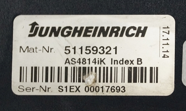 Jungheinrich 51159321 | Rij/hef regeling drive/lifting controller AS4814Ik Index - Riadiaca jednotka pre Manipulačná technika: obrázok 3 Jungheinrich 51159321 | Rij/hef regeling drive/lifting controller AS4814Ik Index - Riadiaca jednotka pre Manipulačná technika: obrázok 3