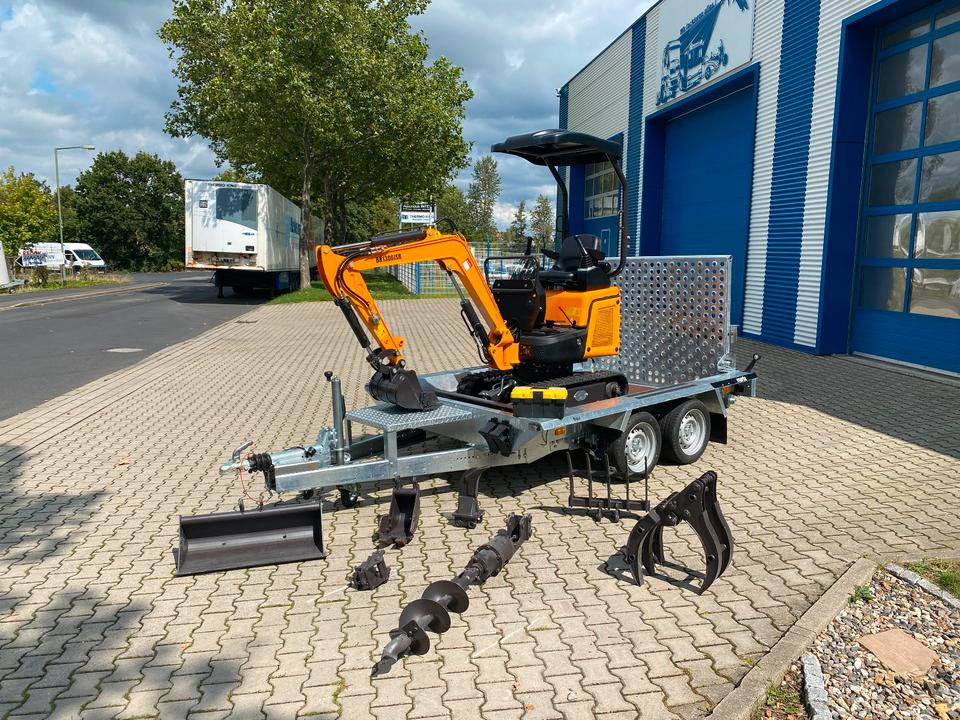 Mini rýpadlo, Príves Minibagger BK1300JSR + Anhänger + Zubehör *INKL.19% MWST*BERGER KRAUS*KUBOTA*JOYSTICK*SCHENKWARM*SOFORT!*: obrázok 1