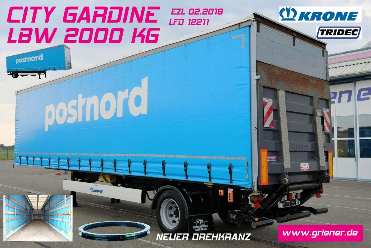 Krone CITYSATTEL KRONE 1-achs SEP 10/ BPW/TRIDEC lenk - Plachtový náves: obrázok 1 Krone CITYSATTEL KRONE 1-achs SEP 10/ BPW/TRIDEC lenk - Plachtový náves: obrázok 1