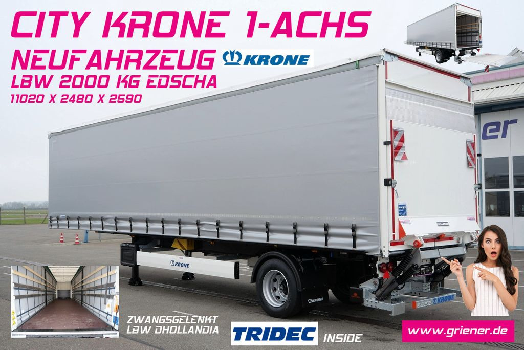 Krone SEP 10 CITY GARDINE KRONE 1-achs TRIDEC LBW - Plachtový náves: obrázok 1 Krone SEP 10 CITY GARDINE KRONE 1-achs TRIDEC LBW - Plachtový náves: obrázok 1