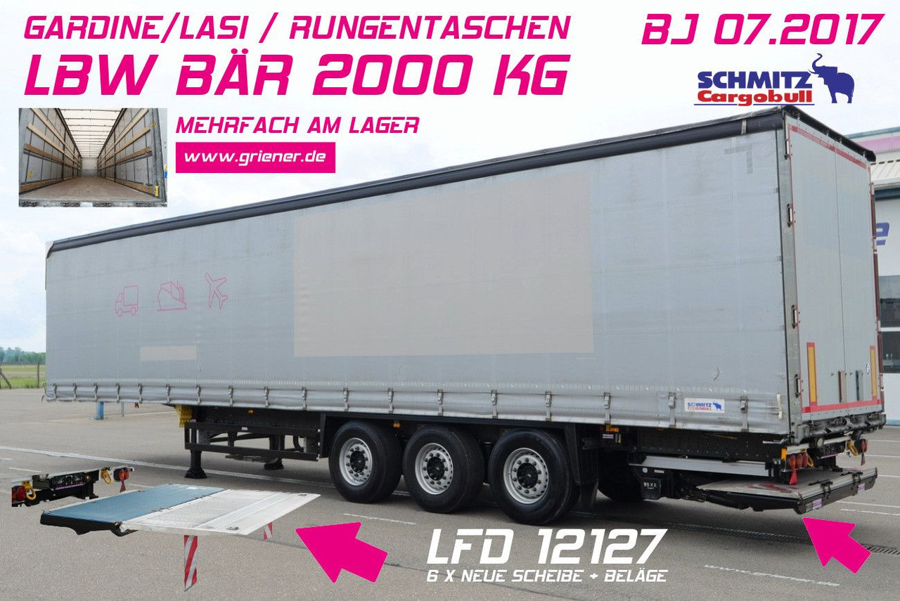 Schmitz Cargobull SCS 24/ LBW 2000 kg / RUNGENTASCHEN / HUBDACH - Plachtový náves: obrázok 1 Schmitz Cargobull SCS 24/ LBW 2000 kg / RUNGENTASCHEN / HUBDACH - Plachtový náves: obrázok 1