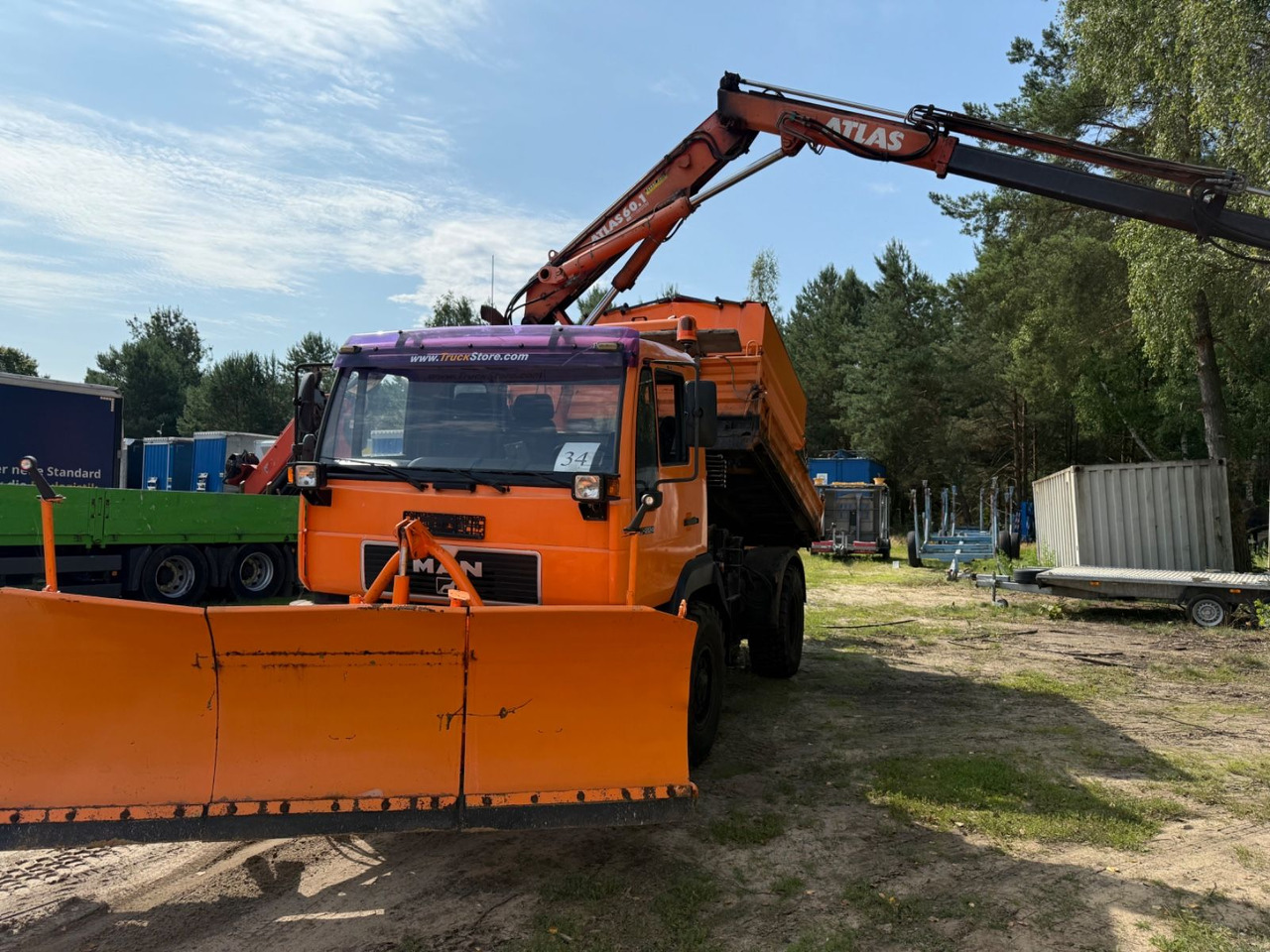MAN 10.224 Atlas Kran Salzstreuer 4X4 - Sklápač, Auto s hydraulickou rukou: obrázok 1 MAN 10.224 Atlas Kran Salzstreuer 4X4 - Sklápač, Auto s hydraulickou rukou: obrázok 1