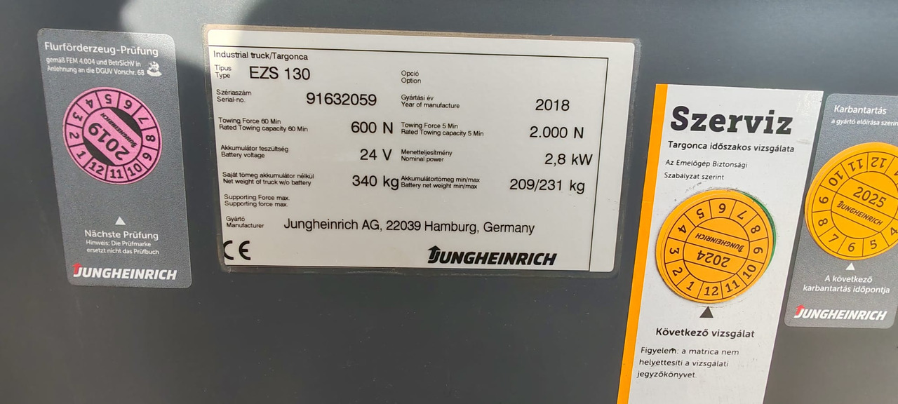 Jungheinrich EZS130 Li-Ion 2018yy/ 1590mh - Elektricky tahač: obrázok 4 Jungheinrich EZS130 Li-Ion 2018yy/ 1590mh - Elektricky tahač: obrázok 4