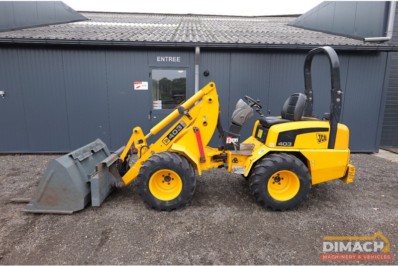 JCB 403 Zeer nette shovel met hydraulische snelwissel en bak en palletvorken 120cm lang - Nakladač: obrázok 1 JCB 403 Zeer nette shovel met hydraulische snelwissel en bak en palletvorken 120cm lang - Nakladač: obrázok 1