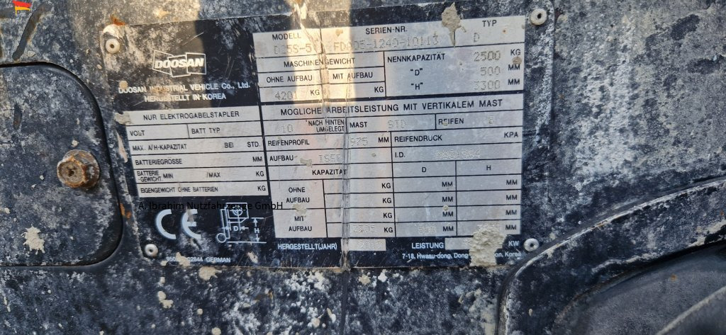 Doosan D25-5 Duplexmast, Seitenverschiebung, autom. Gabelverst. - Dieselový vysokozdvižný vozík: obrázok 3 Doosan D25-5 Duplexmast, Seitenverschiebung, autom. Gabelverst. - Dieselový vysokozdvižný vozík: obrázok 3
