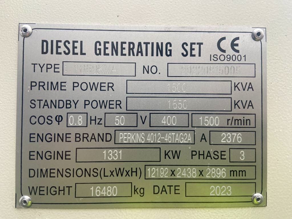 Perkins 4012-46TAG2A - 1.650 kVA Generator - DPX-19823-O - Elektrický generátor: obrázok 4 Perkins 4012-46TAG2A - 1.650 kVA Generator - DPX-19823-O - Elektrický generátor: obrázok 4