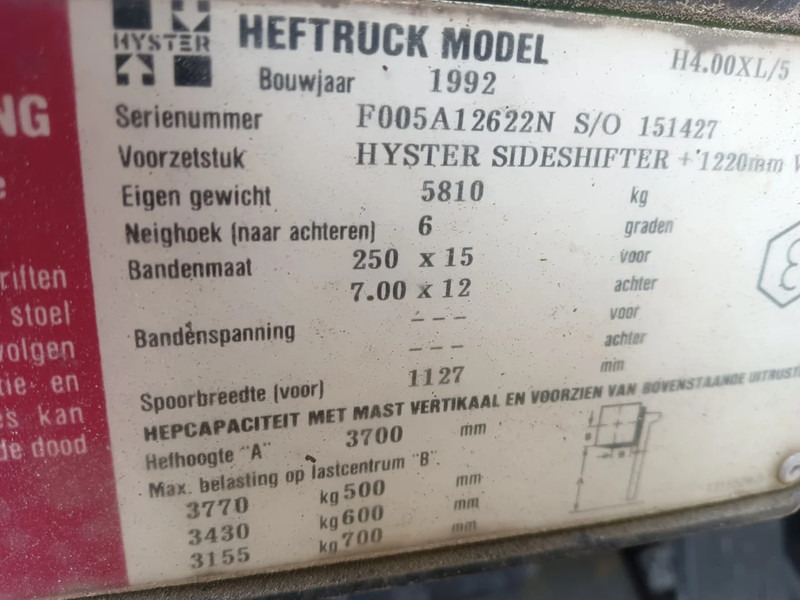 Dieselový vysokozdvižný vozík Hyster H 4.00 XL/5 Diesel Forklift: obrázok 8