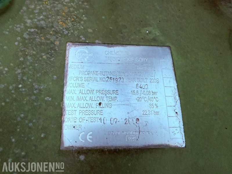 2008 LPG Propantank 6400 L - Stavebné zariadenia: obrázok 5 2008 LPG Propantank 6400 L - Stavebné zariadenia: obrázok 5