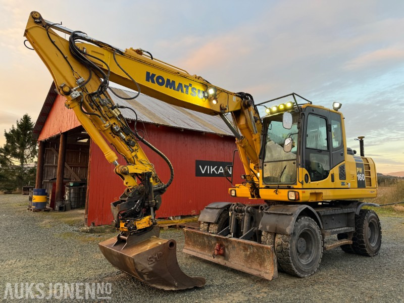 2015 Komatsu PW 160-8 Velutstyrt hjulgraver med Engcon rototilt, Leica GPS og sentralsmøring - Rýpadlo: obrázok 1 2015 Komatsu PW 160-8 Velutstyrt hjulgraver med Engcon rototilt, Leica GPS og sentralsmøring - Rýpadlo: obrázok 1