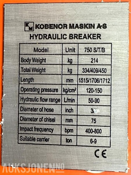 NY KM 750 Pigghammer s40/s50 CE merket FABRIKKGARANTI - Iné stroje: obrázok 3 NY KM 750 Pigghammer s40/s50 CE merket FABRIKKGARANTI - Iné stroje: obrázok 3