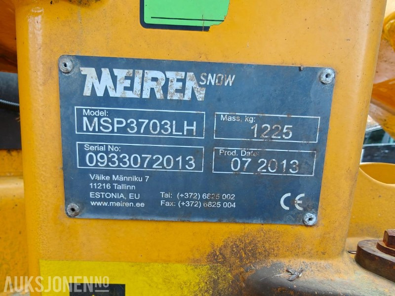 2013 Meiren MSP3703 LH - Snøplog med slapseskjær og parallellogram - Nákladné auto: obrázok 2 2013 Meiren MSP3703 LH - Snøplog med slapseskjær og parallellogram - Nákladné auto: obrázok 2