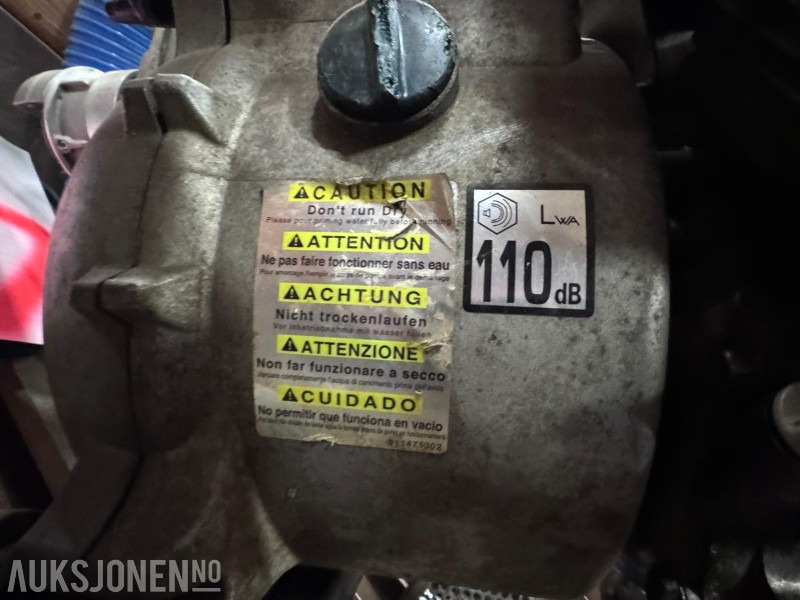 Príslušenstvo pre Stavebné stroje Koshin Trash Vannpumpe KTH-80X med Honda GX240 8.0 motor - 1340 l/min - Ø 80 mm: obrázok 16