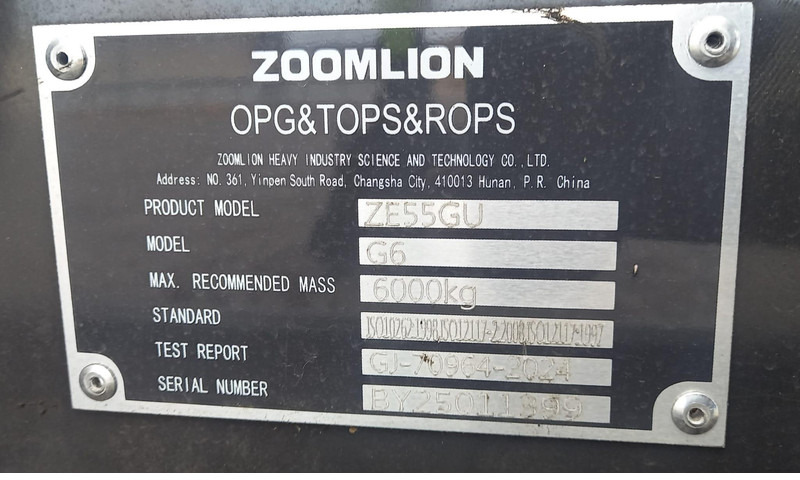 Nový Mini rýpadlo Zoomlion ZE55GU: obrázok 16