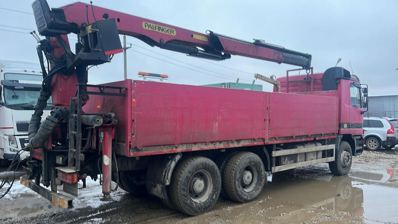 Mercedes-Benz Actros MP1 6x4 + Palfinger Krane - Auto s hydraulickou rukou, Valníkový/ Plošinový nákladný automobil: obrázok 1 Mercedes-Benz Actros MP1 6x4 + Palfinger Krane - Auto s hydraulickou rukou, Valníkový/ Plošinový nákladný automobil: obrázok 1