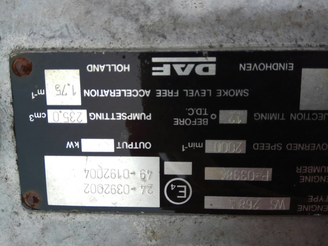 DAF ATI WS268 DAF ATI DAF 85 95 - Motor pre Nákladné auto: obrázok 3 DAF ATI WS268 DAF ATI DAF 85 95 - Motor pre Nákladné auto: obrázok 3