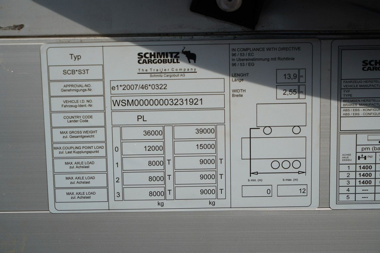Plachtový náves Schmitz Cargobull FIRANKA STANDARD / OŚ PODNOSZONA/ OSIE SCHMITZ: obrázok 19