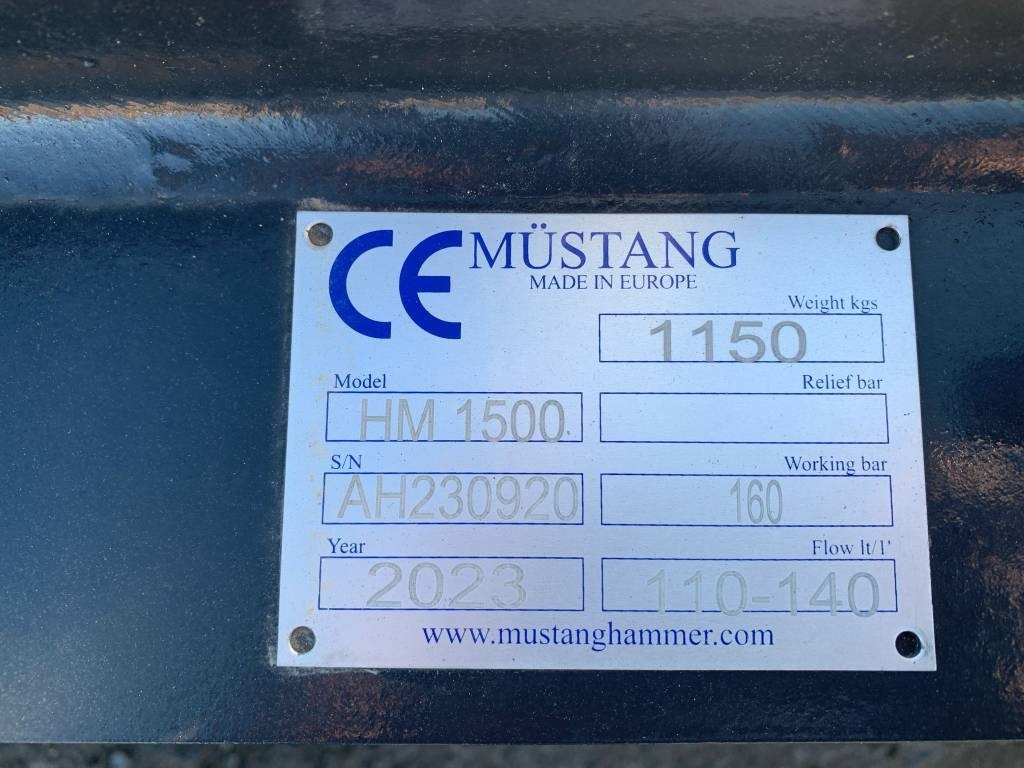 Mustang HM1500 - Hydraulické kladivo pre Stavebné stroje: obrázok 3 Mustang HM1500 - Hydraulické kladivo pre Stavebné stroje: obrázok 3