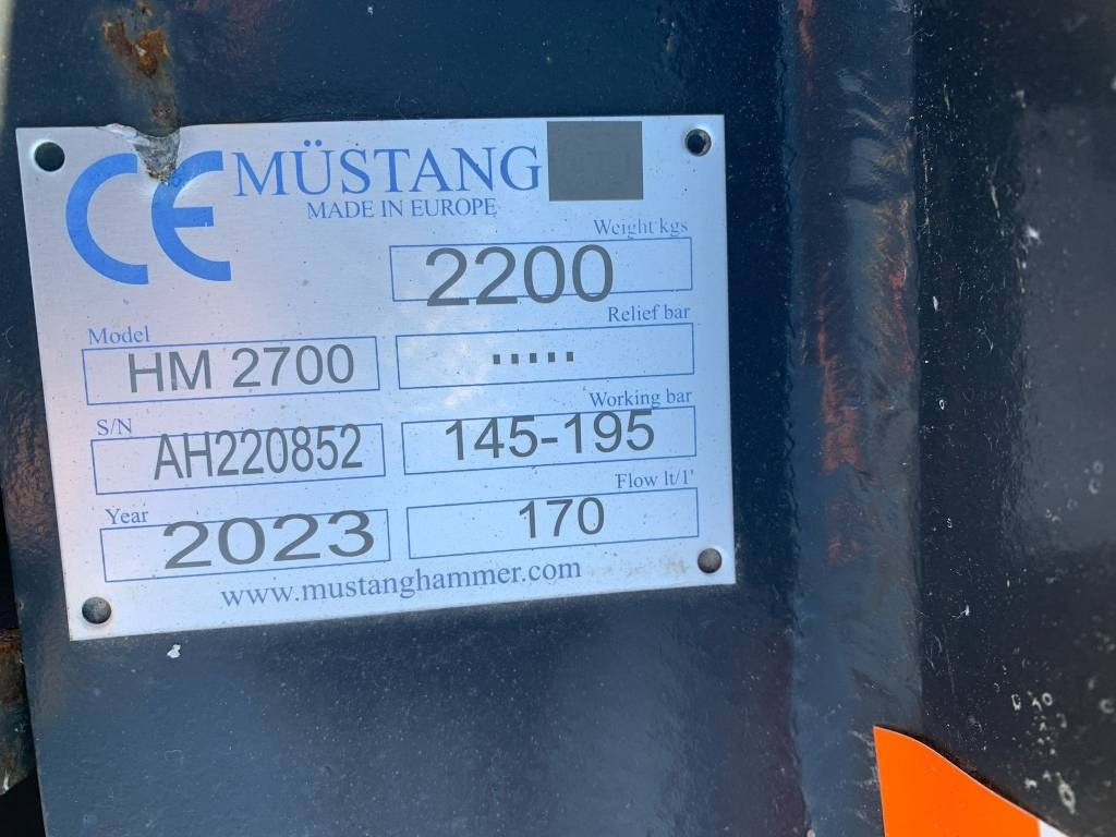 Mustang HM2700 - Hydraulické kladivo pre Stavebné stroje: obrázok 3 Mustang HM2700 - Hydraulické kladivo pre Stavebné stroje: obrázok 3