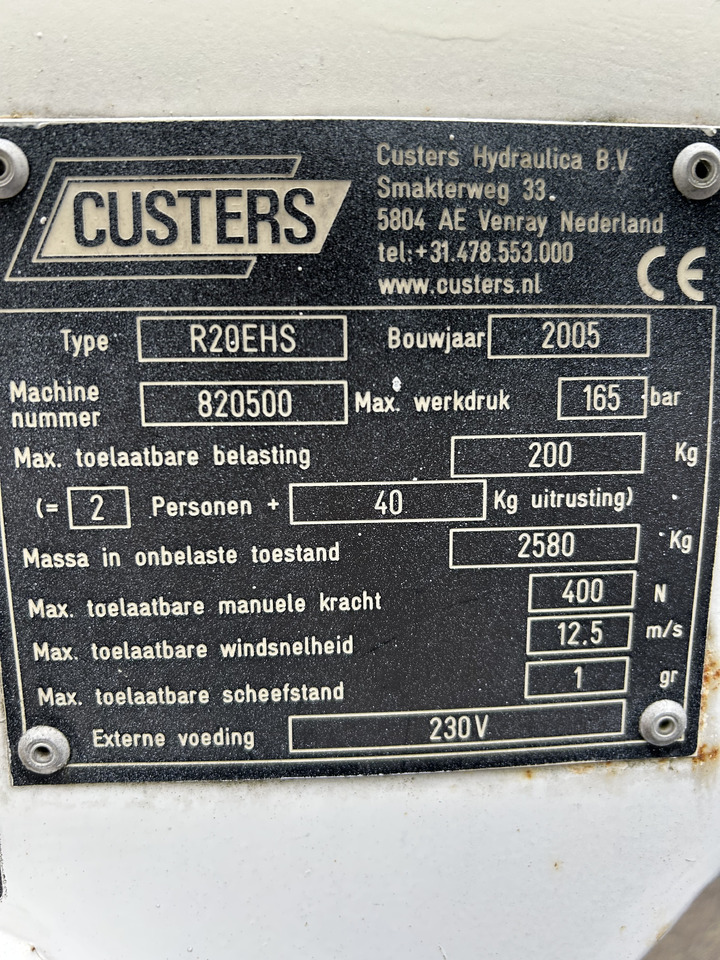 Custers R20EHS R20 2005 trailer mounted platform R20 - Prívesná plošina: obrázok 5 Custers R20EHS R20 2005 trailer mounted platform R20 - Prívesná plošina: obrázok 5