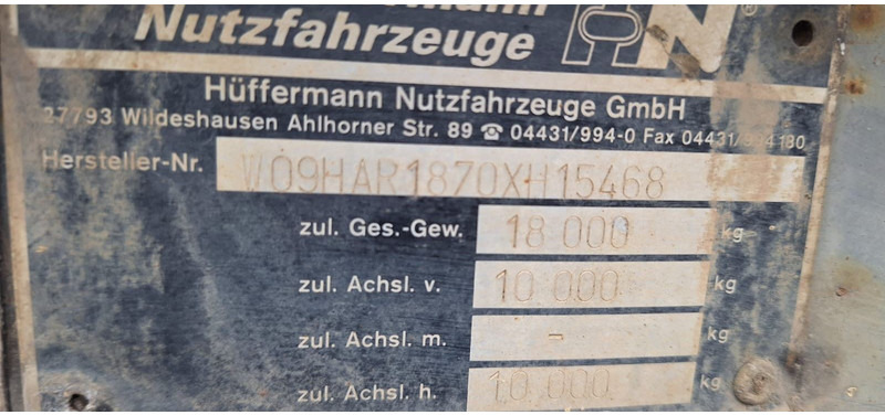 Huffermann HAR 1870 Abroller - Hákový/ Ramenový nosič přívěs: obrázok 5 Huffermann HAR 1870 Abroller - Hákový/ Ramenový nosič přívěs: obrázok 5