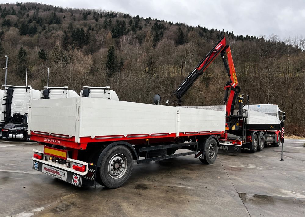 Scania R450 // 2014 // HDS Palfinger 13002 // 6x4 oś skrętna+podnoszona // Przyczepa Schwarzmuller // - Valníkový/ Plošinový nákladný automobil: obrázok 5 Scania R450 // 2014 // HDS Palfinger 13002 // 6x4 oś skrętna+podnoszona // Przyczepa Schwarzmuller // - Valníkový/ Plošinový nákladný automobil: obrázok 5