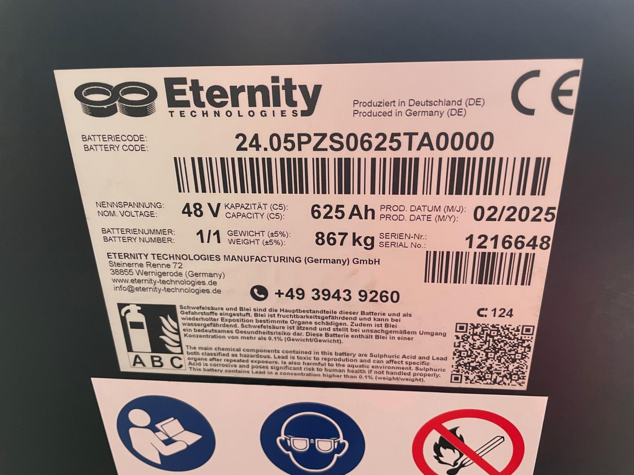 Eternity 48V 5 EPzS 625 - Akumulátor pre Manipulačná technika: obrázok 2 Eternity 48V 5 EPzS 625 - Akumulátor pre Manipulačná technika: obrázok 2