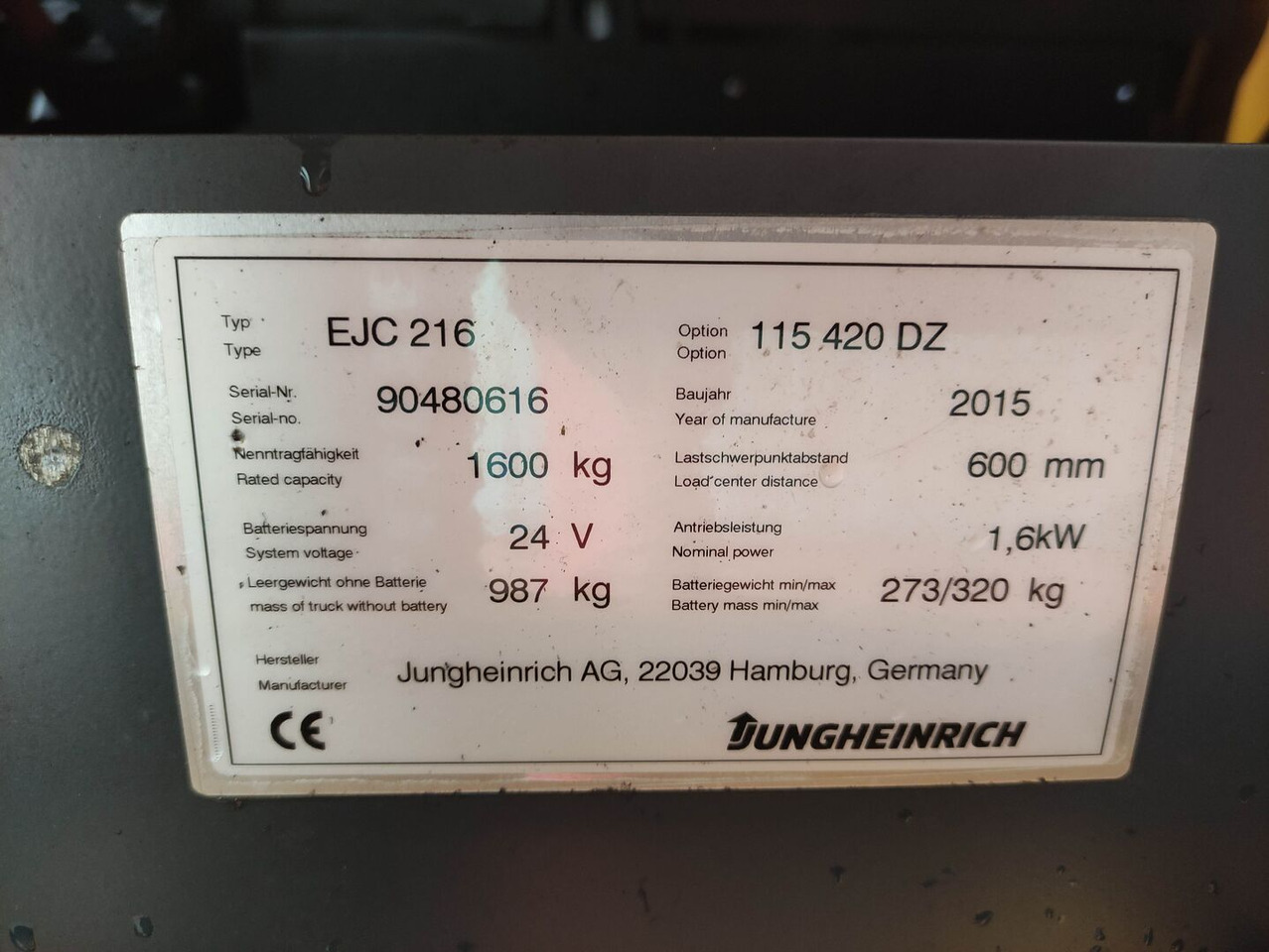 Jungheinrich EJC 216 - Stohovač: obrázok 5 Jungheinrich EJC 216 - Stohovač: obrázok 5