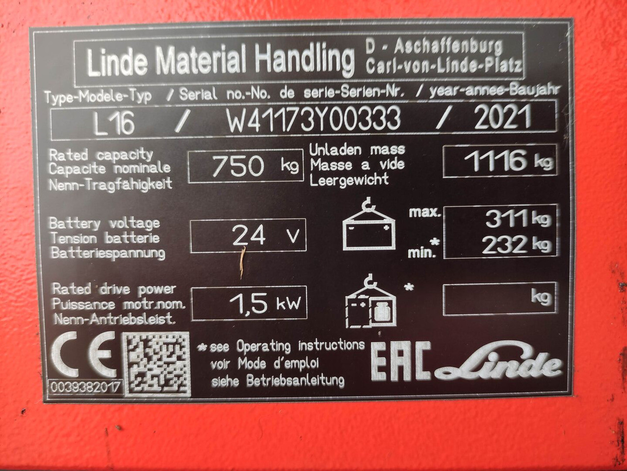Linde L16i-1173 - Stohovač: obrázok 5 Linde L16i-1173 - Stohovač: obrázok 5