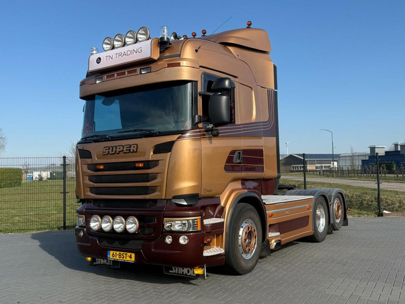 Scania R730 V8 V8, SHOWTRUCK VOLLUCHT, RETARDER, HYDRAULIEK, BOOGIE, ALU WIELEN, LEER. - Ťahač: obrázok 1 Scania R730 V8 V8, SHOWTRUCK VOLLUCHT, RETARDER, HYDRAULIEK, BOOGIE, ALU WIELEN, LEER. - Ťahač: obrázok 1