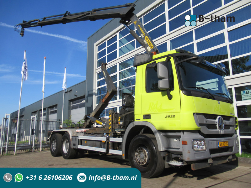 Mercedes-Benz Actros 2632 6X4 Steel + Palfinger PK18002-EH + 20T Haak Hook Haken - Kontejnérový podvozek/ Výměnná nástavba, Auto s hydraulickou rukou: obrázok 1 Mercedes-Benz Actros 2632 6X4 Steel + Palfinger PK18002-EH + 20T Haak Hook Haken - Kontejnérový podvozek/ Výměnná nástavba, Auto s hydraulickou rukou: obrázok 1